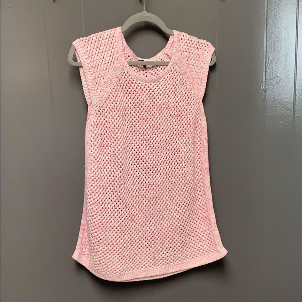 Talbots see-through knit sweater vest.